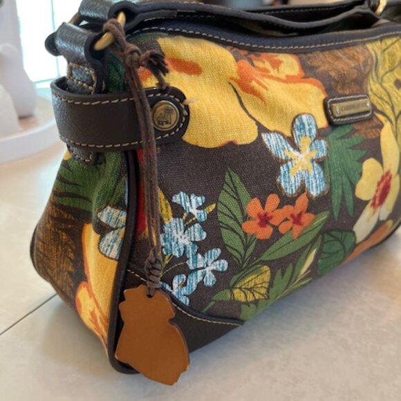 CARIBBEAN JOE | Floral Bag Adjustable Shoulder Strap Tropical Hawaiian - Picture 3 of 15